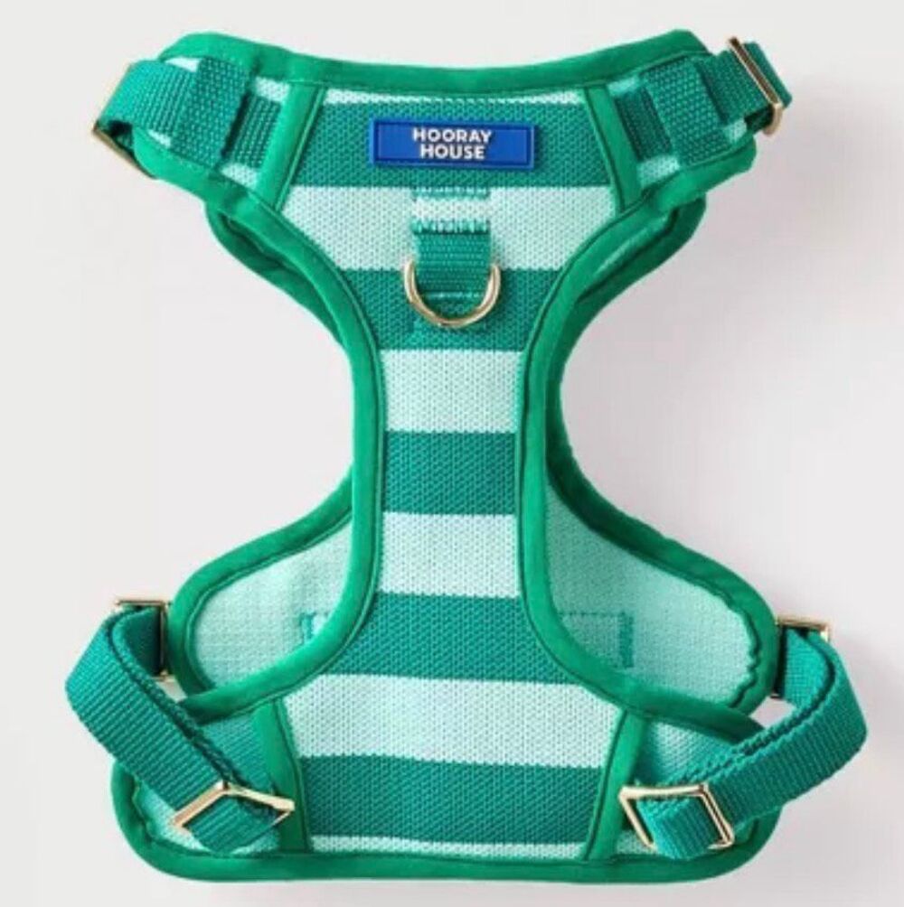 Hooray House Knit Green Striped Comfort Harness NWOT